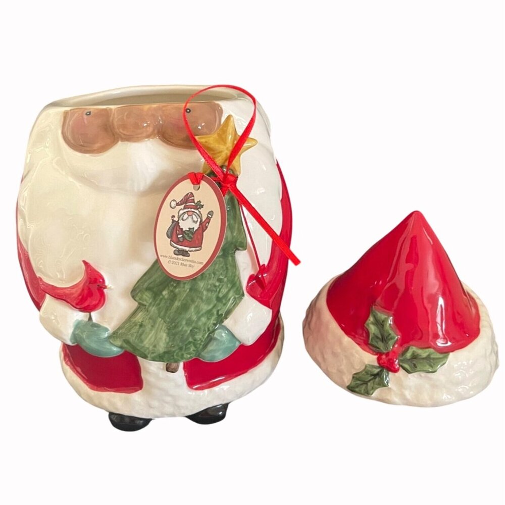 African American Santa Claus Christmas Holiday Cookie Jar By Blue Sky NWT *GIFT* - Picture 2 of 14